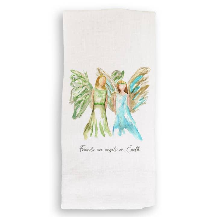 French Graffiti - Wholesale Tea Towel - Celestial Angel Friends with Friends Quote