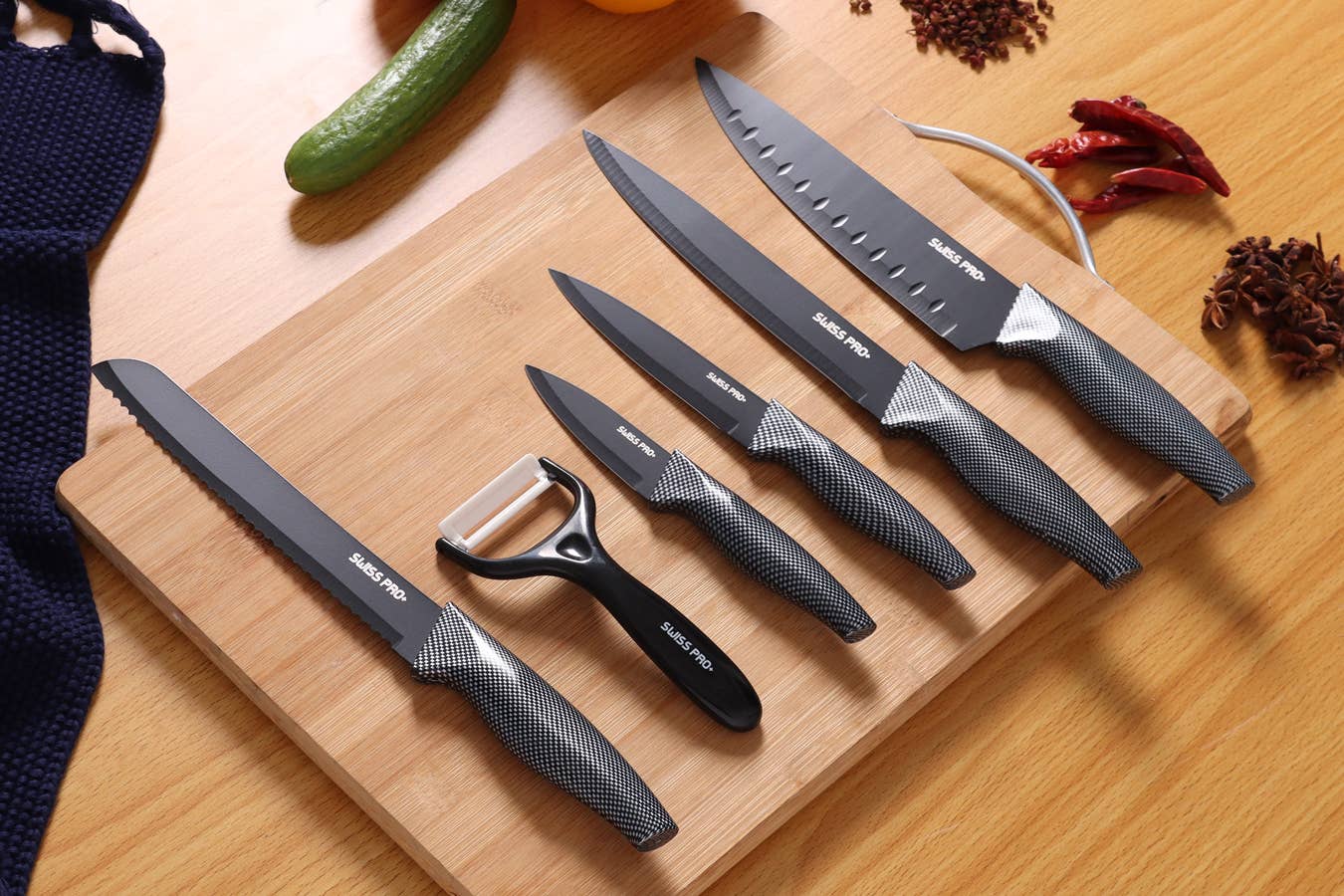 Swiss Pro+ - Wholesale Knife Set - 6 PCS Kitchen Knife set Carbon13