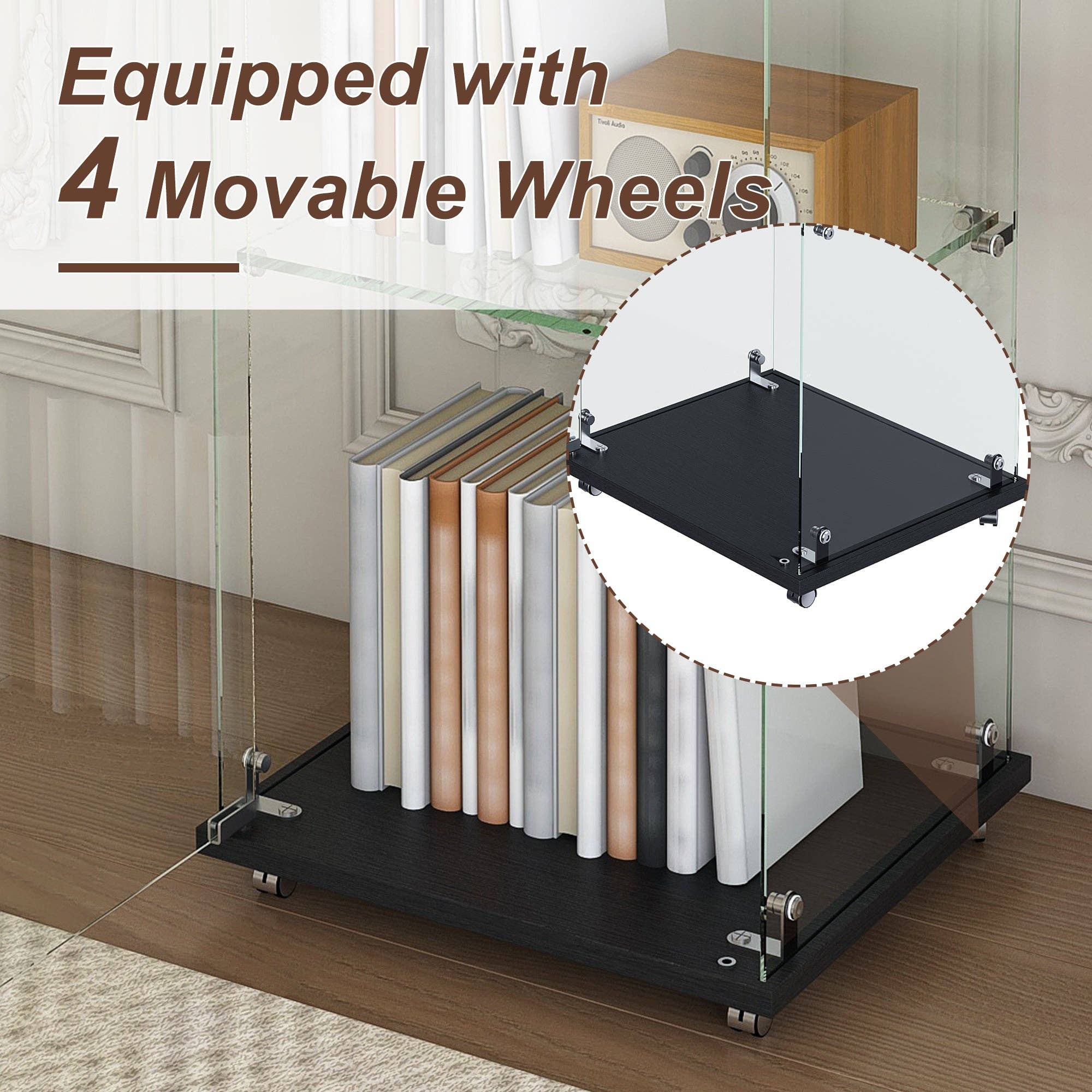 39F Inc. - Wholesale Bookcase - Premium 5-Tier Glass Display Case with 5 Dynamic LED Modes, Single Door Tempered Glass Bookshelf for Collectibles & Decor, Floor Standing Display Cabinet for Home & Office, Easy Assembly7