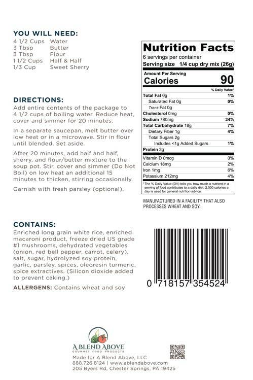 A Blend Above - Wholesale Soup - Mushroom Chowder Soup Mix3