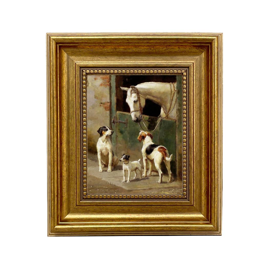 Madison Bay Co. - Historical Home Decor Reproductions - Wholesale Art Print - Dog and Horse at Stable Vintage Painting Print on Canvas10