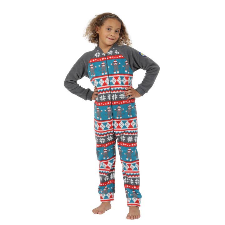 Sock Monkey Kids Footless Onesie for wholesale by Snug as a Bug