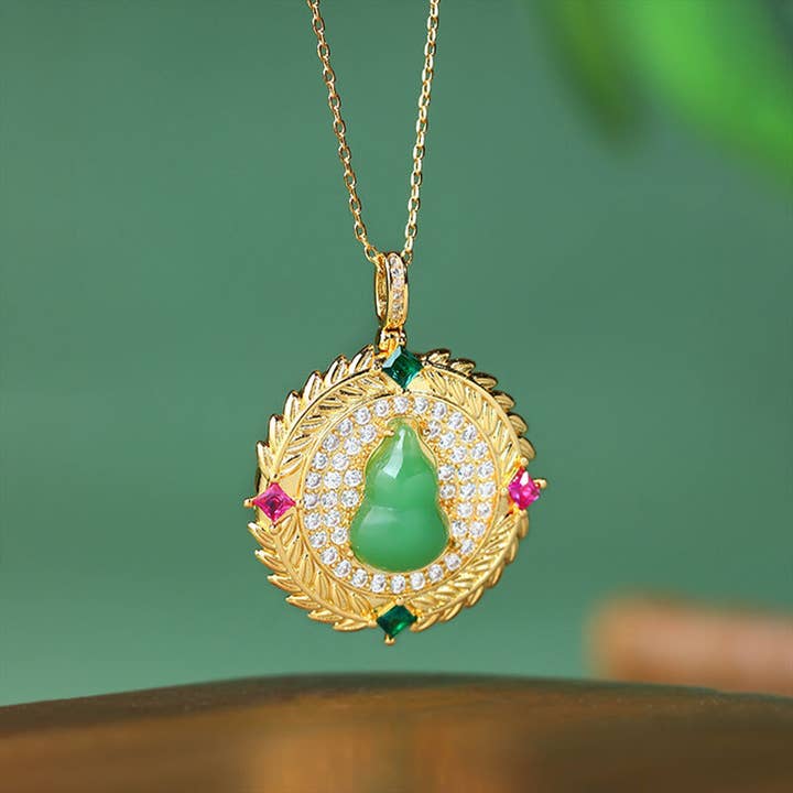 Sweet Jade Gourd Necklace for wholesale by Bright MacMing