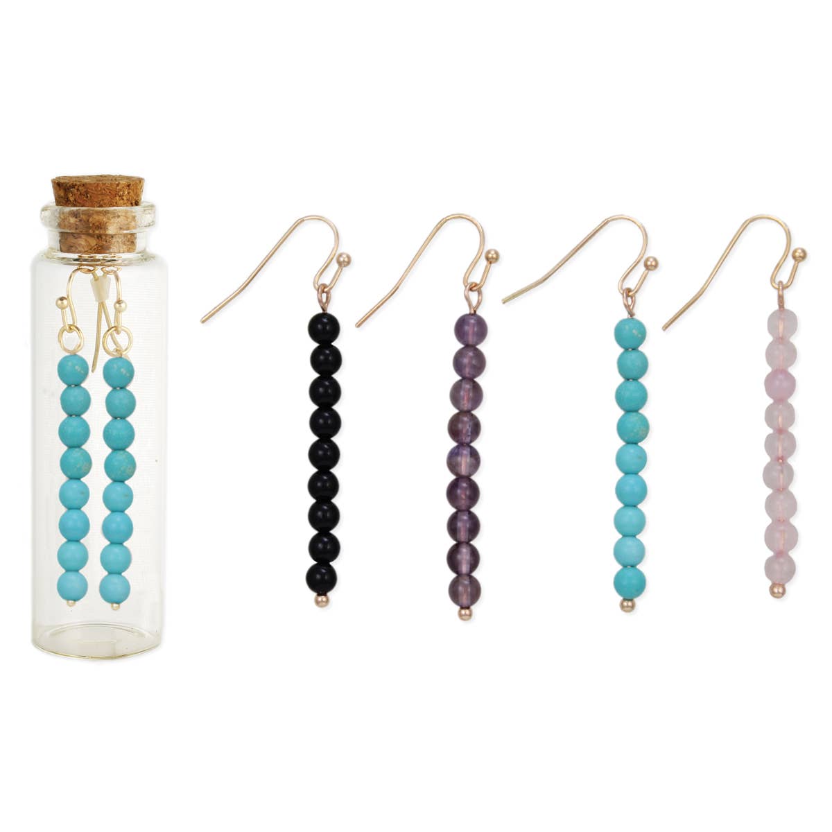 ZAD – wholesale Dangle earrings – Bottled Treasures Classic Stone Bead Earrings0