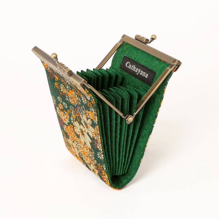 Cathayana - Wholesale Card Holder - Women's - Brocade Small Floral Pattern Card Holder with RFID