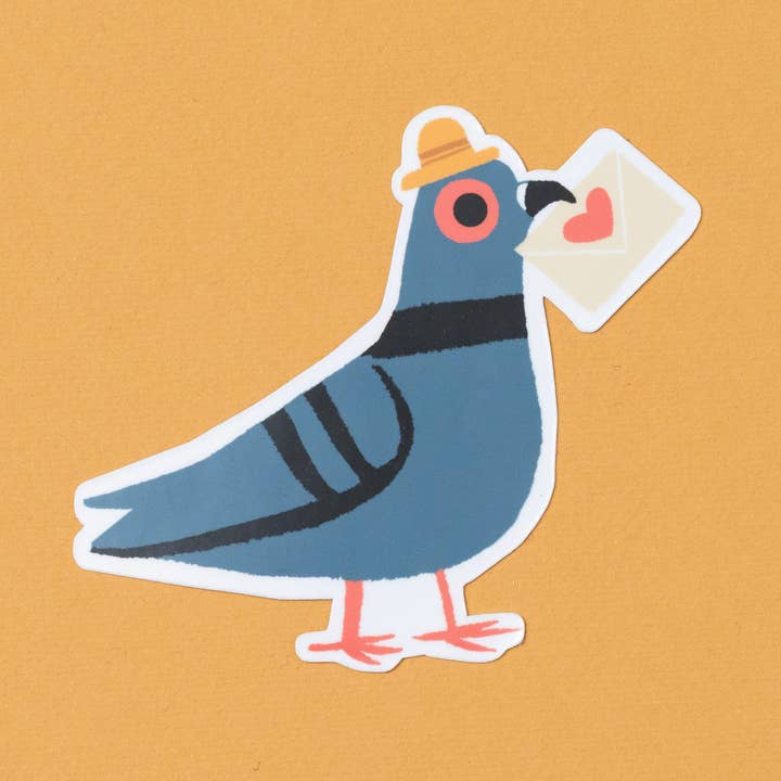 Sending Love Pigeon - Vinyl Sticker for wholesale by Kayan Pepper Co.