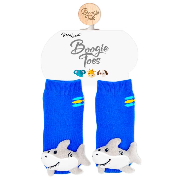 Boogie Toes – Großhandel Socken – Baby – Blue Shark Boogie Toes Rasselsocken2