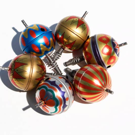 die Blechfabrik e.K. - Wholesale Classic Toy - Kids - Balou the jumping and singing spinner, 6 pieces, made in Germany
