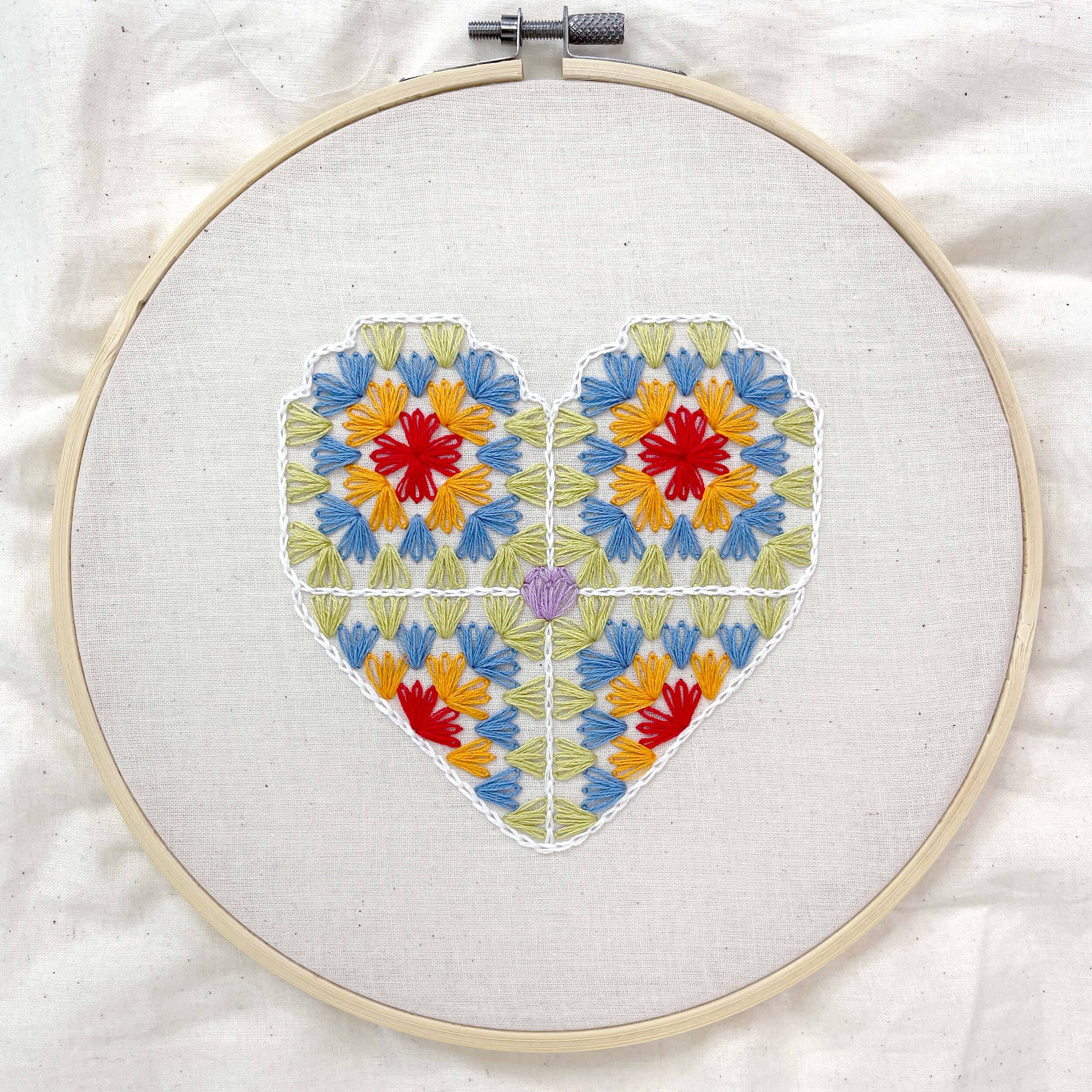 Penguin & Fish - Wholesale Embroidery/Cross Stitch Supplies - Granny Square 8" embroidery kit4