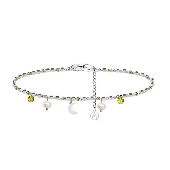 AMORINO SRL - Wholesale Charm/Dangle Bracelet - BRACELET WITH MOON & PEARL AND ZIRCON CHARM2