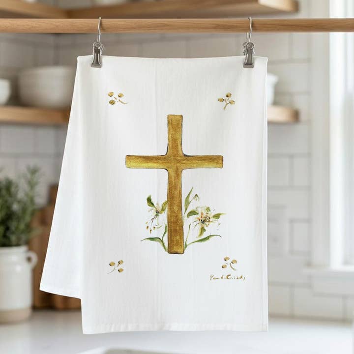 Cross Kitchen Towel for wholesale by Pamela Cassidy Designs