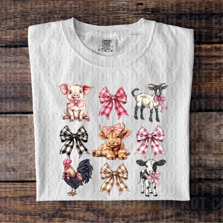 Coquette Farm Icons DTF Transfer for wholesale by K and M Designs