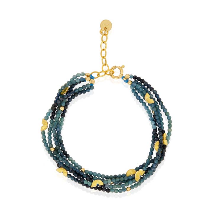 Half Moon Multi Strand Bracelet - Green Sapphire for wholesale by Mabel Chong