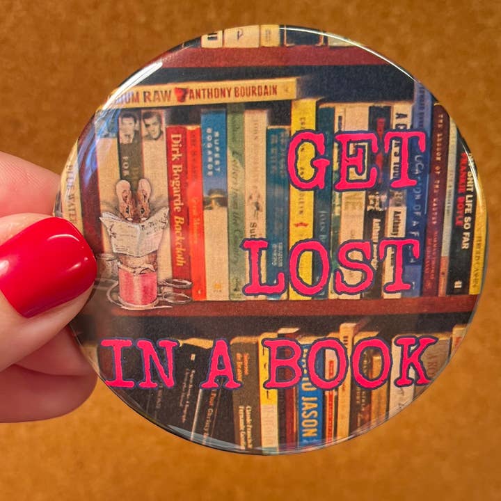 Gå vilse i en söt bokknapp för bokälskare, Biblioteksnål för wholesale av Katenip Vintage Whimsy
