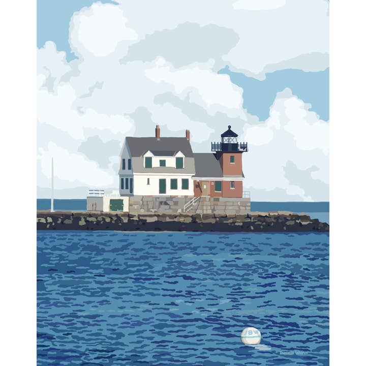Rockland Breakwater Art Print for wholesale by Lehoux Art