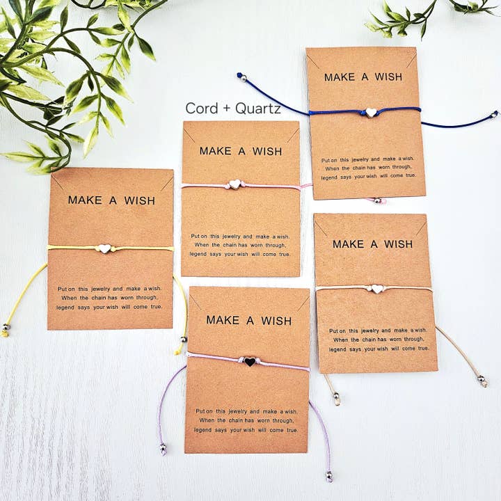 Cord + Quartz - Wholesale Charm/Dangle Bracelet - Handmade macrame bracelets. Make a wish bracelet accessories4