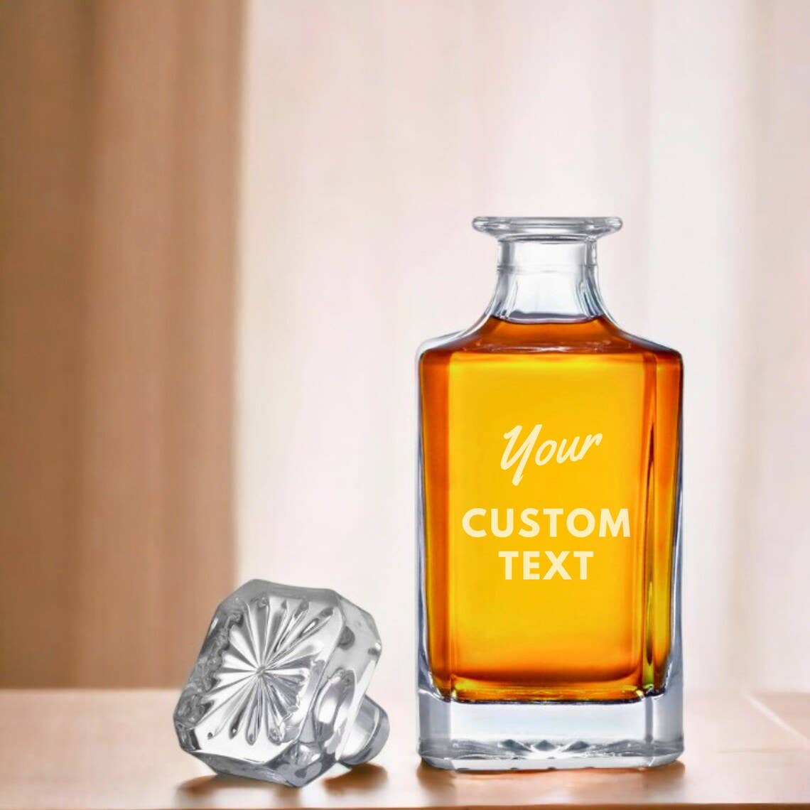 Personalized By Kate - Wholesale Decanter - Whiskey Decanter Set with 11oz glasses Custom Logo or Text1