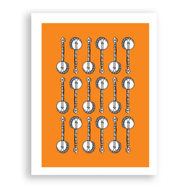Banjos Print for wholesale by Jodi Lynn's Emporium of Doodles
