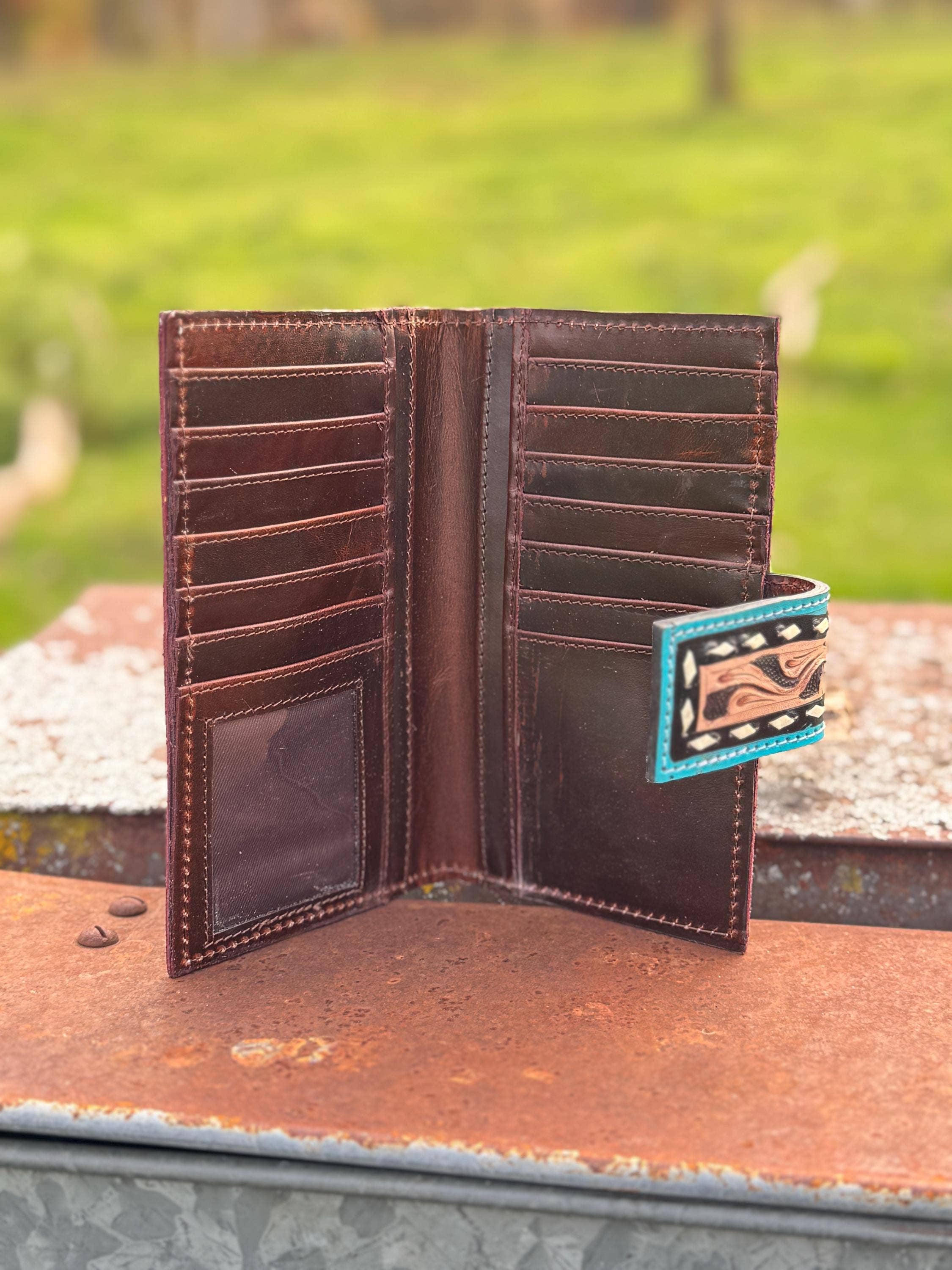 Double B Wild Rags - Wholesale Crossbody Bag - Women's - Black and Turquoise Genuine Western Cowhide Leather Purse with fringe by Double B Wild Rags7