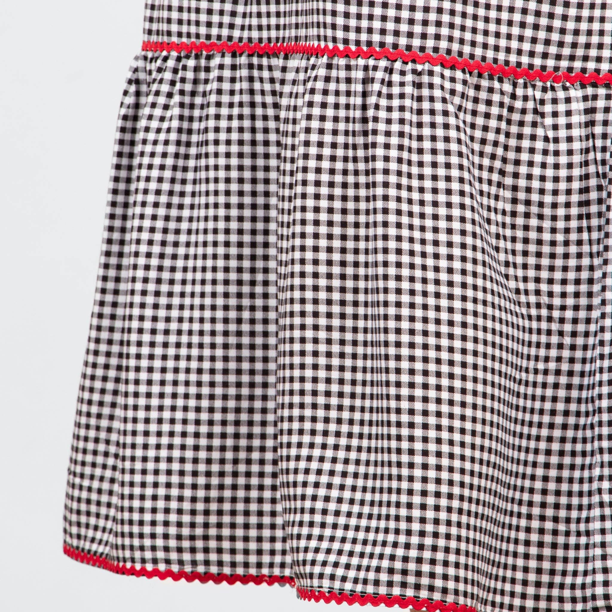 Sarta – Großhandel Kleid – Damen – Briar Milkmaid Maxikleid - Schwarz, Gingham4