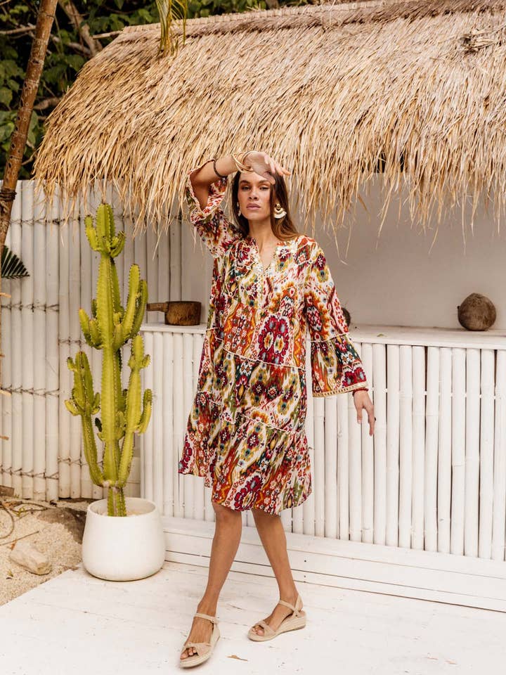 I AM PYLGRYM - Wholesale Dress - Women's - Miska Dress - Moon Beam Ikat