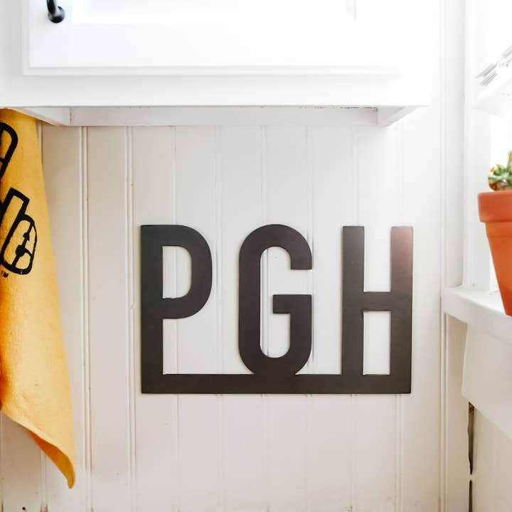 'PGH' Pittsburgh on a Bar Wall Decor for wholesale by Keystone Steel Co.