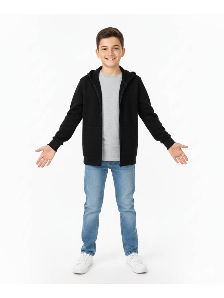 Unik Uniform Hoodie Zipper Jacket Black for wholesale on Faire2