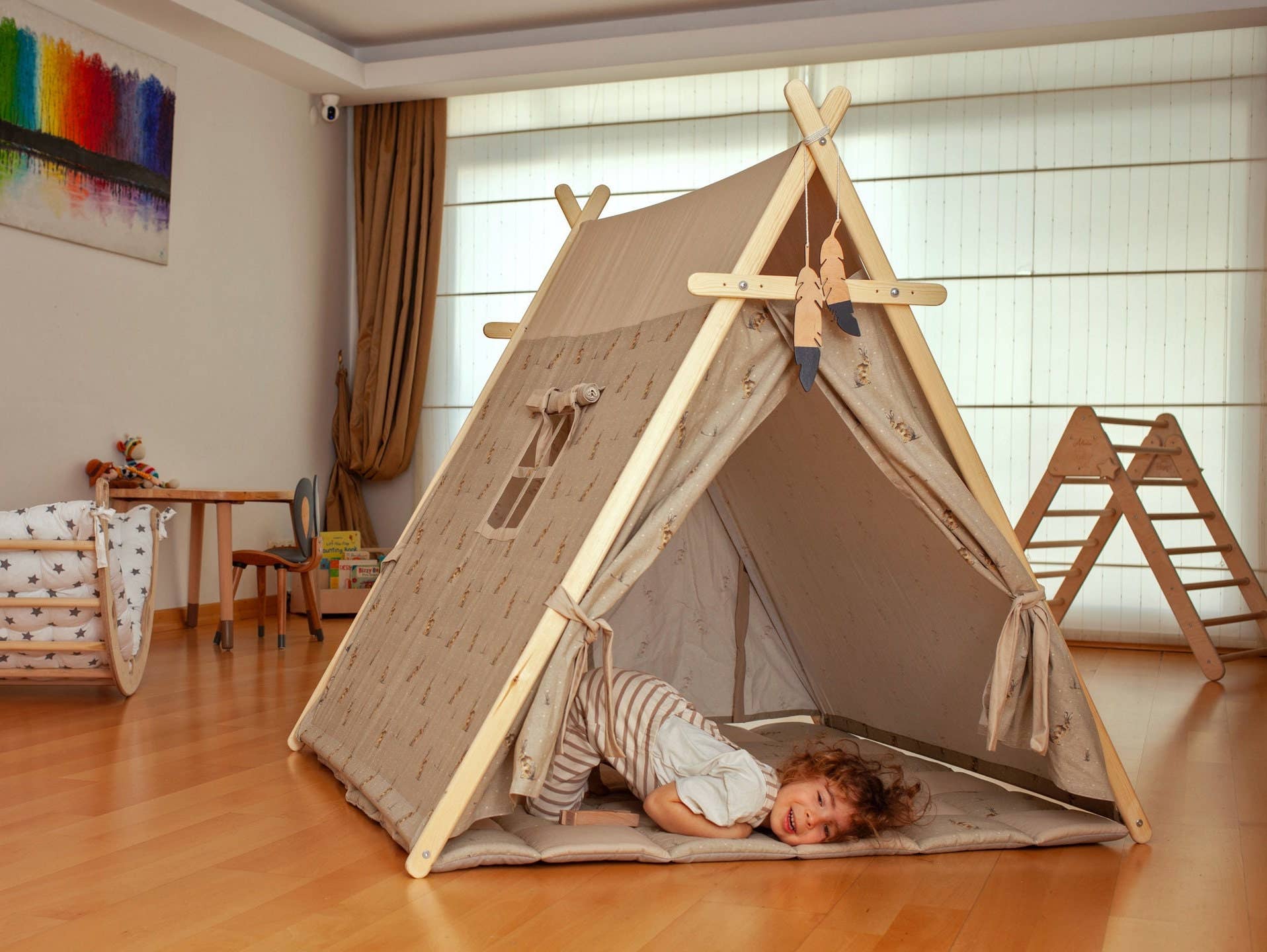 kidodido - Wholesale Tent - Kinderen - Peuter Tent en Speelkleed Set, Viking Tent voor Kinderen4