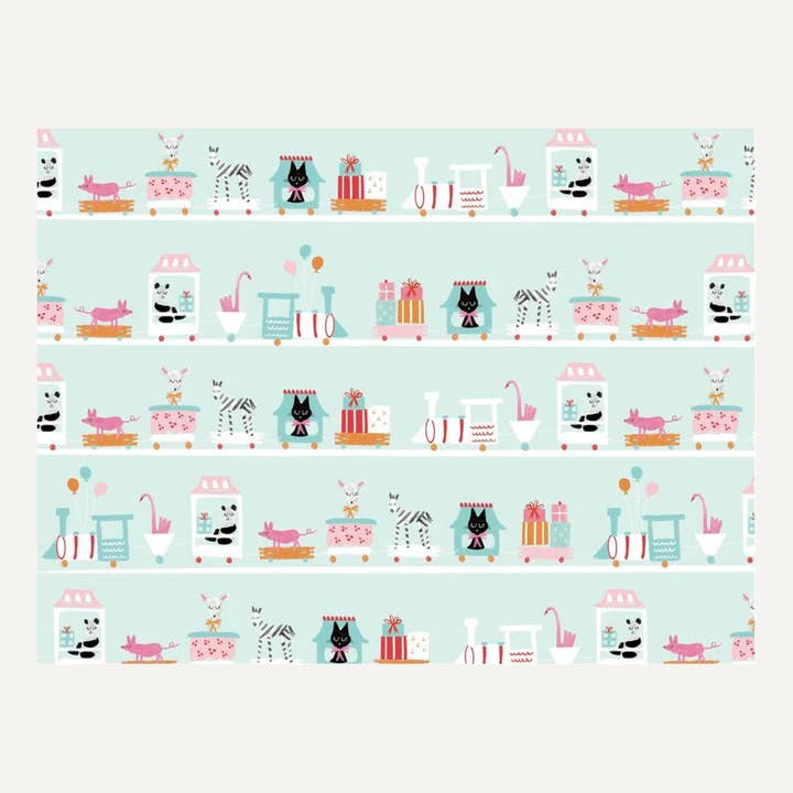 Mr. Boddington's Studio - Wholesale Wrapping Paper Roll - Choo Choo Train Gift Wrap Roll1