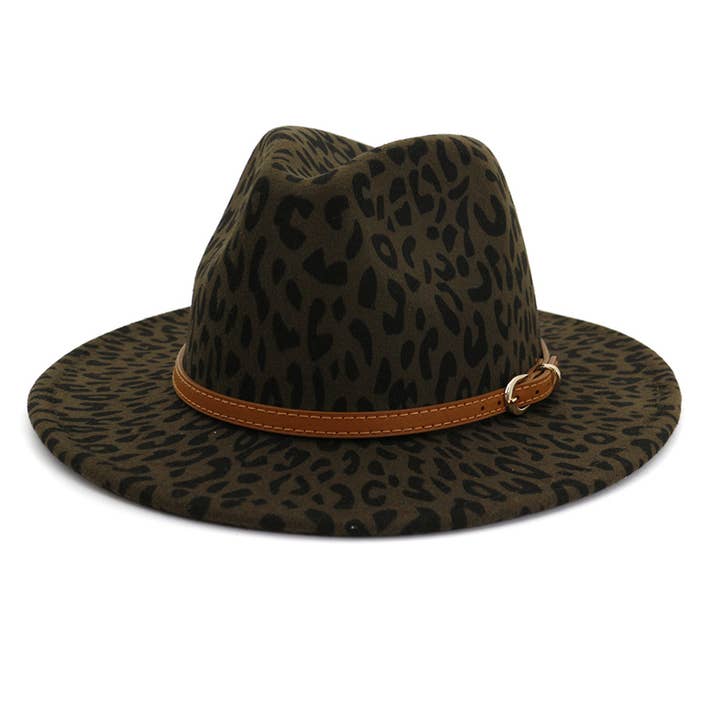 ACCITY - Wholesale Fedora - Women's - WOMEN WARM AND SIMPLE LEOPARD PANAMA HAT_CWAH07041