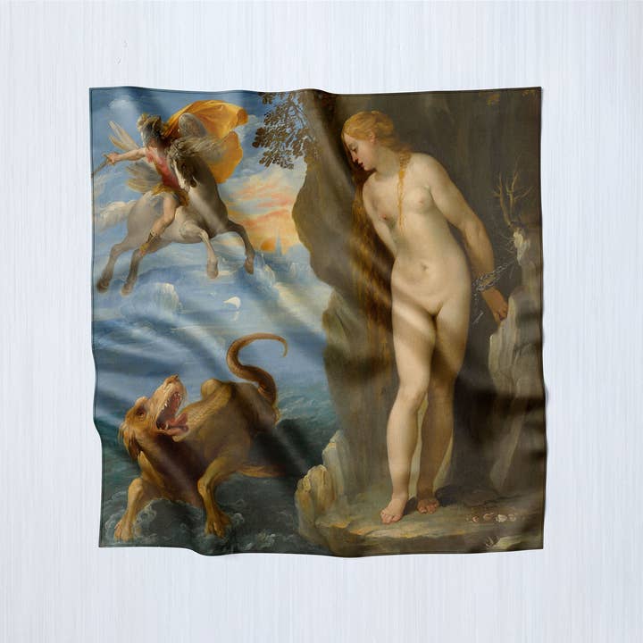 Andromeda by Cavalier D'Arpino, Luxurious Square Scarf/Wrap/Boho Shawl, Made to Order, Handmade and Cruelty Free for wholesale by Ebon et Noir LLC