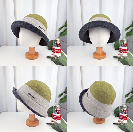 Comfortarians - Wholesale Bucket Hat - Women's - Women's Winter Bungee Bucket Hat Wool Color block FW3