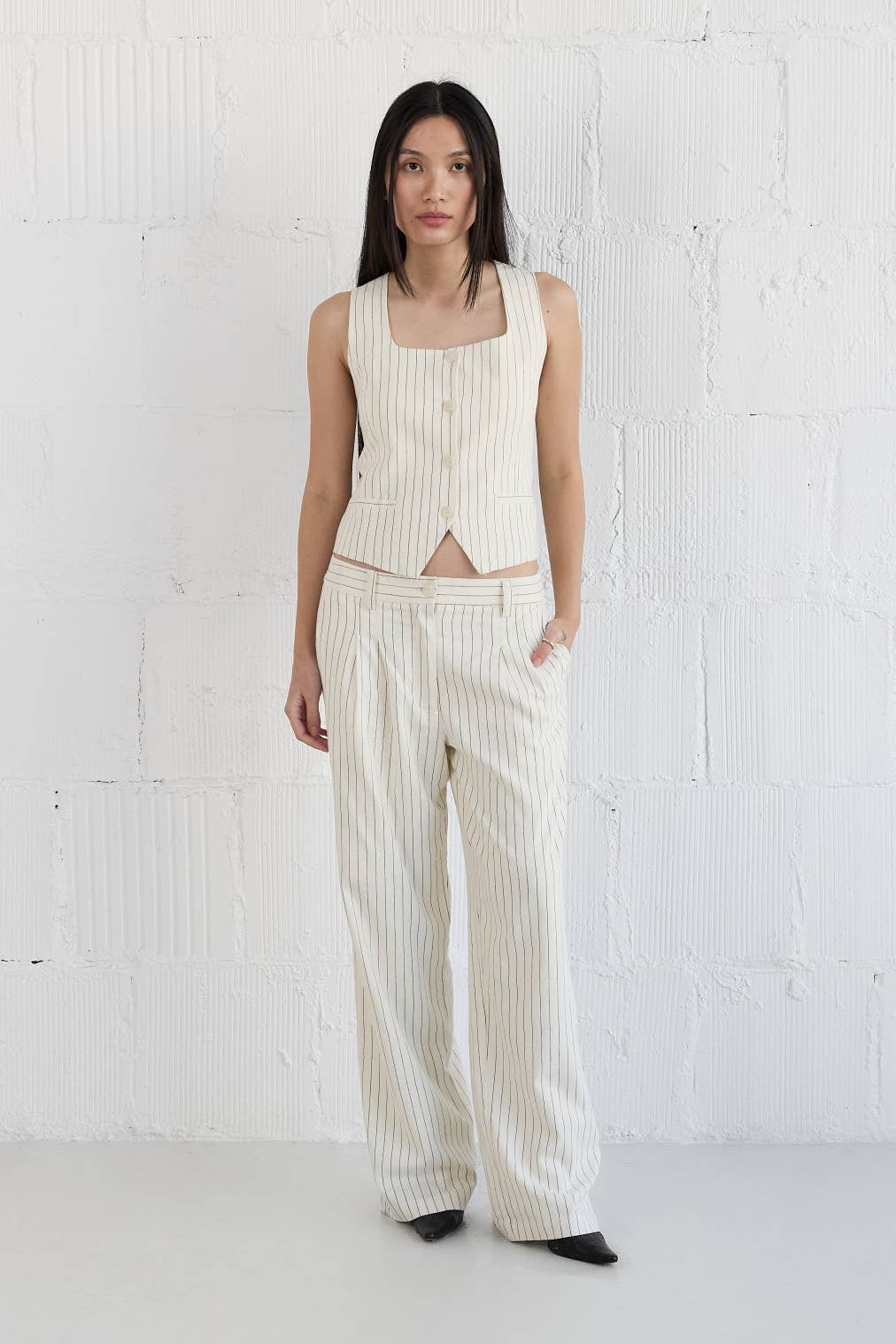 All Row - Wholesale Pants - Women's - The Frances Pants | Striped Straight Leg Linen Trousers18