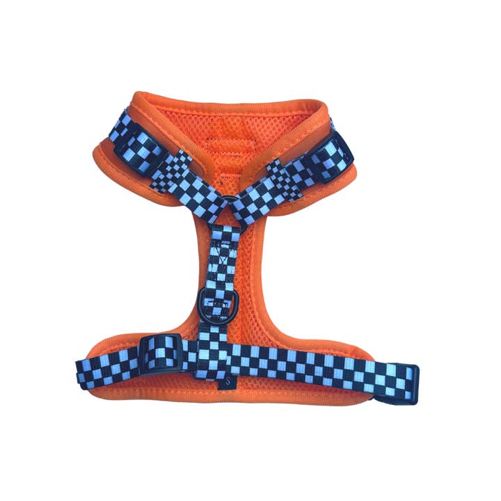 The Crafty Dog Co - Venta al por mayor Arnés - Perros - Arnés McLaren - Pata a cuadros naranja McLaren Mula 1 F1