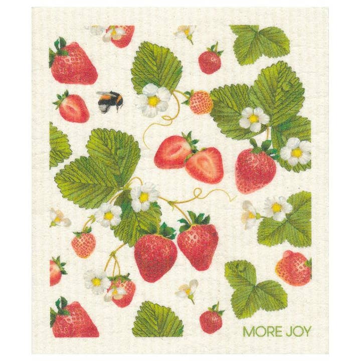 Strawberry Swedish Dishcloth | Summer (red strawberries) for wholesale by Sweetgum Home