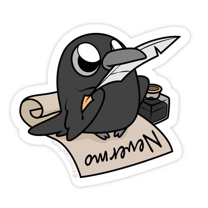 Autocollant Crow Corvus Nevermore en forme d'oiseau pour la vente par Emii Creations