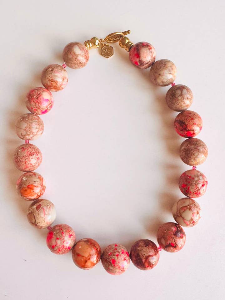 Rosa Variscit & Rosa Kvarts Jumbo Halsband för wholesale av Magick Collective