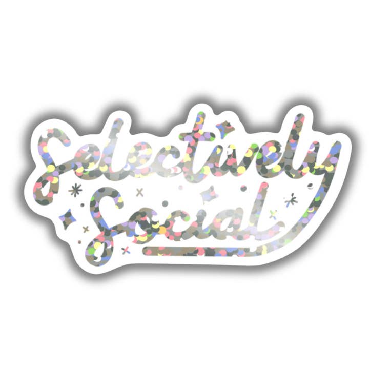 Selectively Social Holographic Vinyl Sticker for wholesale by Salt & Paper
