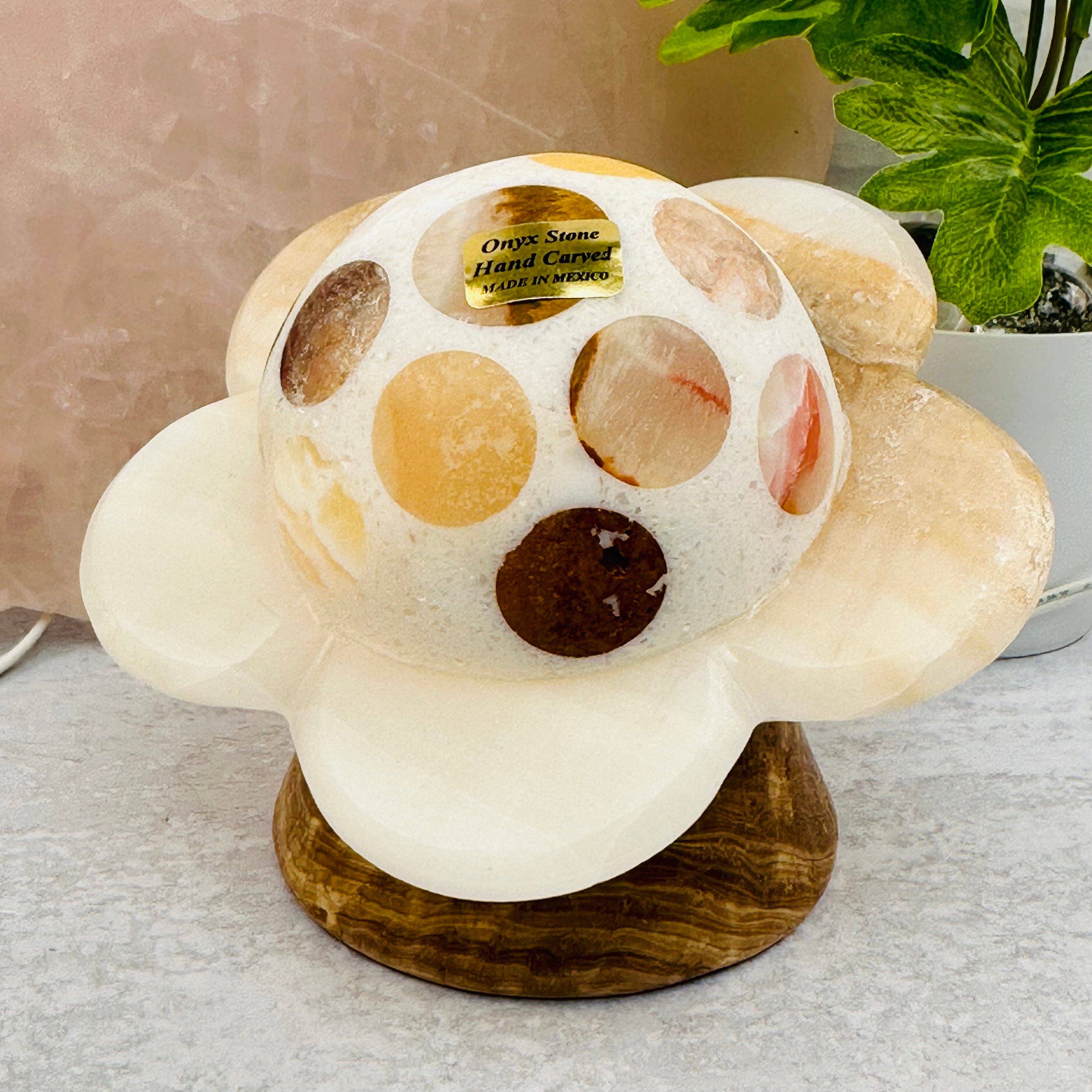 Rock Paradise - Wholesale Accent/Desk Lamp - Crystal Mexican Onyx Flower Lamp8