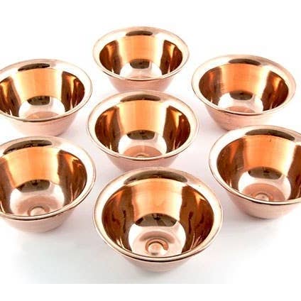 Set di 7 ciotole tibetane in rame per offerte - 3,25"D per la vendita all'ingrosso da parte di GREENROOTS USA LLC