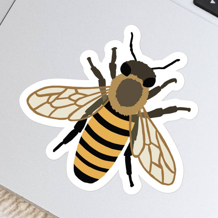 Waterproof Vinyl Sticker, Honey Bee for wholesale by Doster Paper Co.