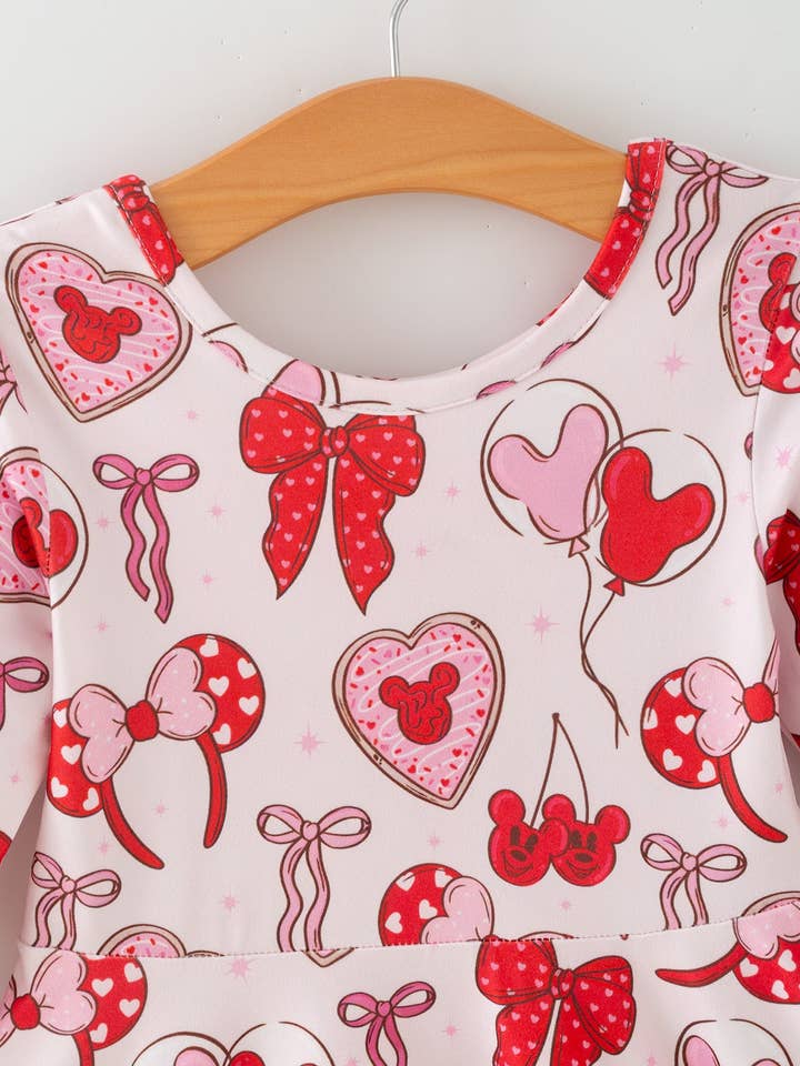 Rylee Faith Designs - Wholesale Dress - Kids - Toddler Girls Valentine Party Dress –Bow Heart Print Outfit4