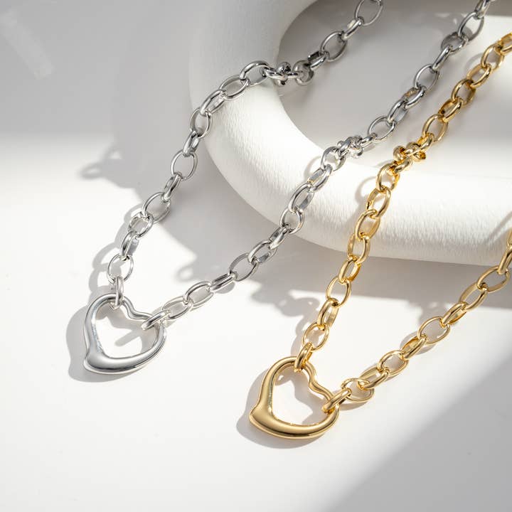 COSMOS - Wholesale Pendant/Charm Necklace - Stainless steel heart necklace2