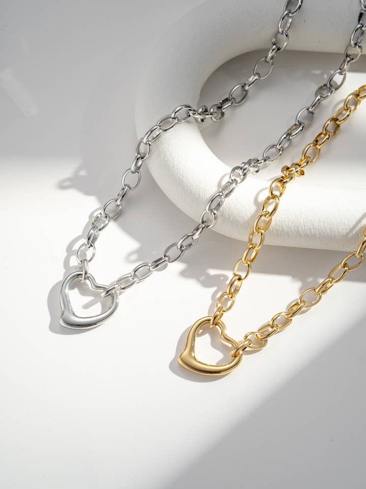 Stainless steel heart necklace for wholesale by COSMOS