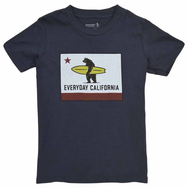 Charcoal El Joven Tee - Kid's California Surfing Bear Tee for wholesale on Faire2