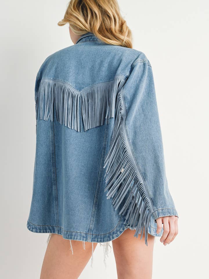 Bluivy - Vendita all'ingrosso Giacca - Donna - Giacca in denim western con frange e bottoni - confezione aperta37