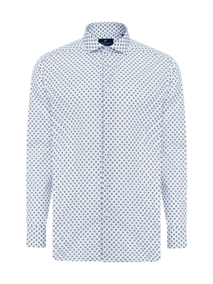 Hemel Bloemige Geo Diamant Print Shirt voor wholesale door Luchiano Visconti