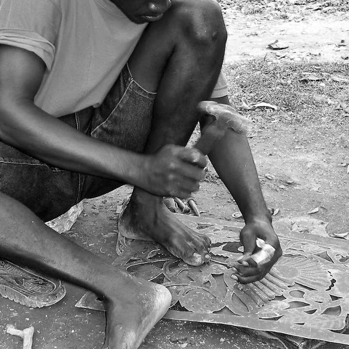 Global Crafts - Wholesale Candle holder - Fruit on Vine Haitian Metal Drum Votive7