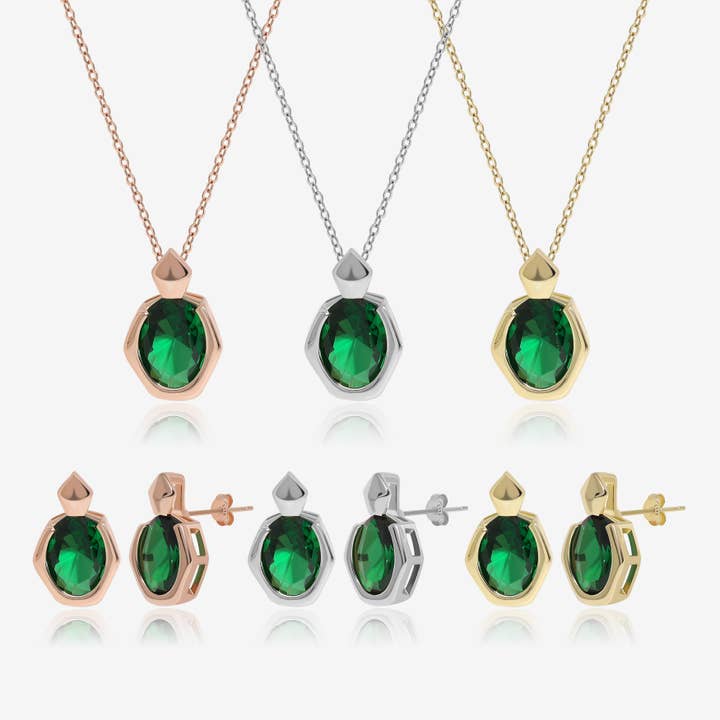 Conjunto de joyería esmeralda delicada para venta al por mayor de Meissa Jewelry