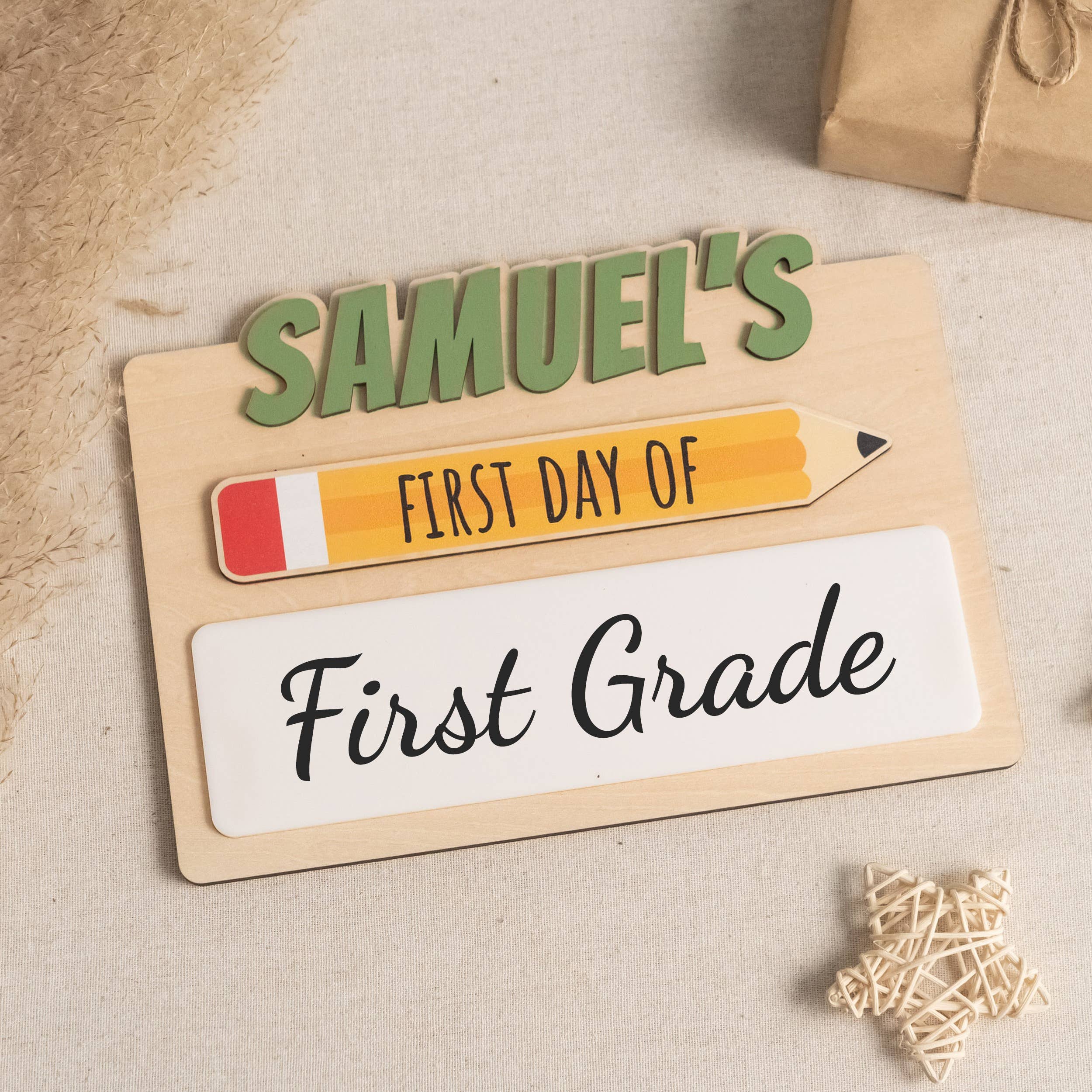 BearCrafts – wholesale Christmas Wall Art – First Day School Sign For Capturing Milestone Memories Y868